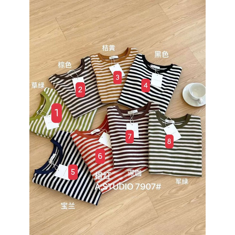 Áo thun kẻ ngang nhiều màu - mã 7907