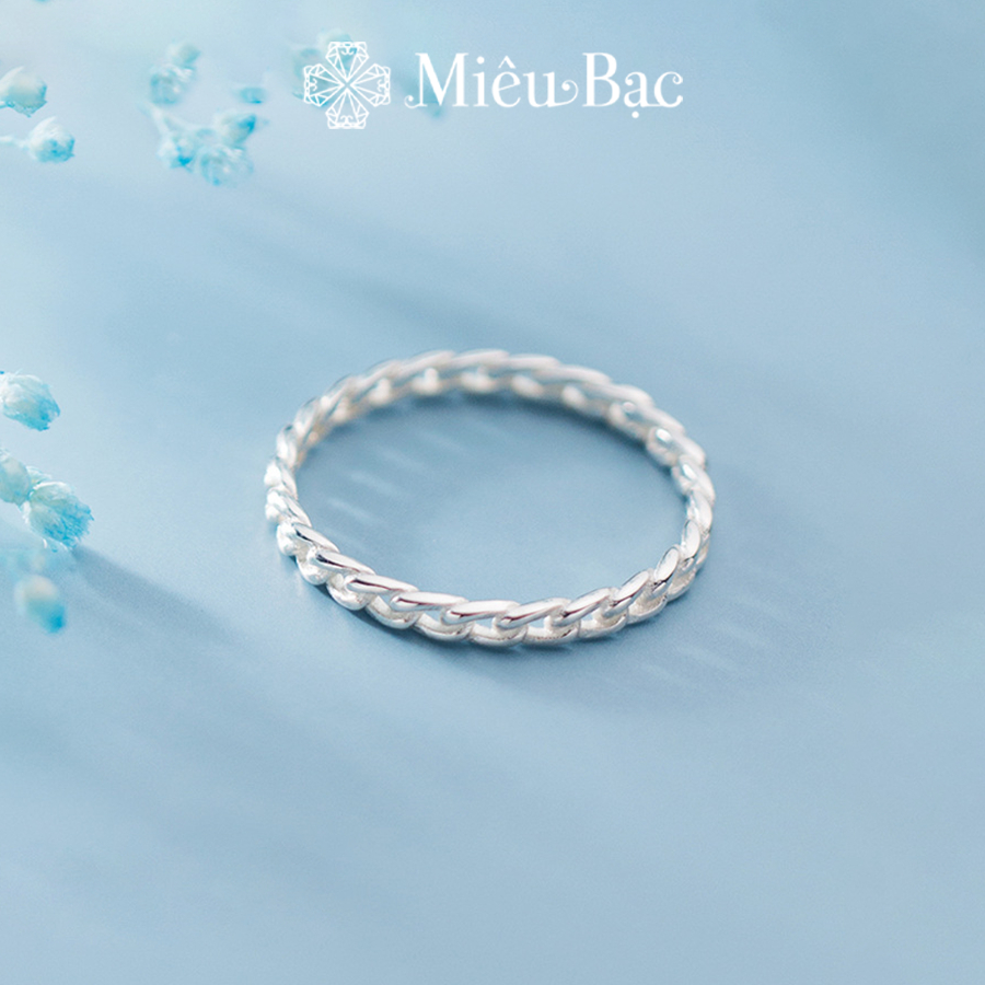 Nhẫn bạc nữ Miêu Bạc xoắn nhỏ basic đủ size chất liệu bạc 925 phụ kiện thời trang trang sức nữ MN05