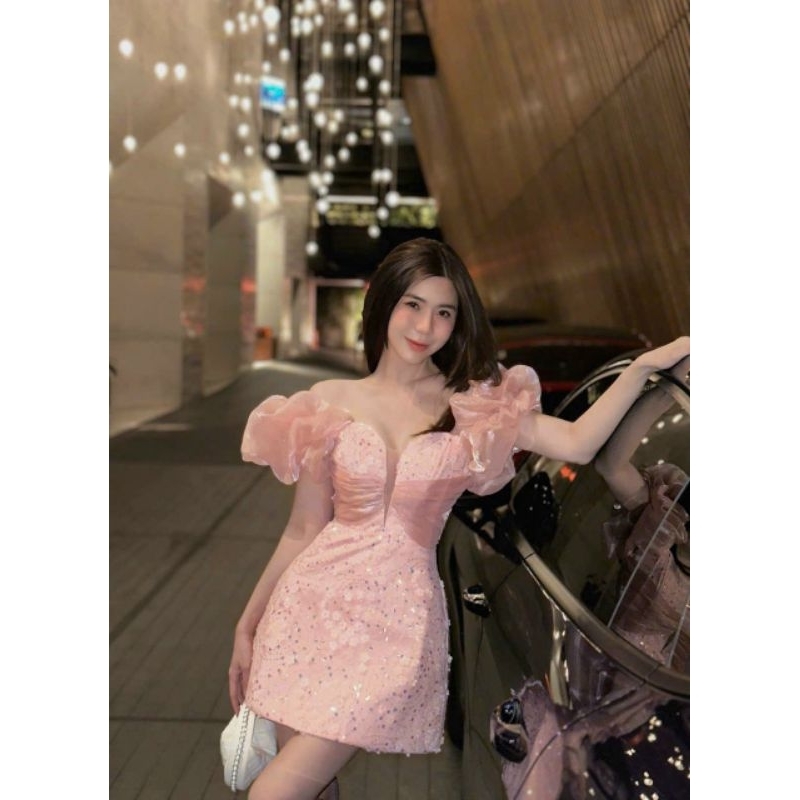 đầm suông kim sa phối tơ
