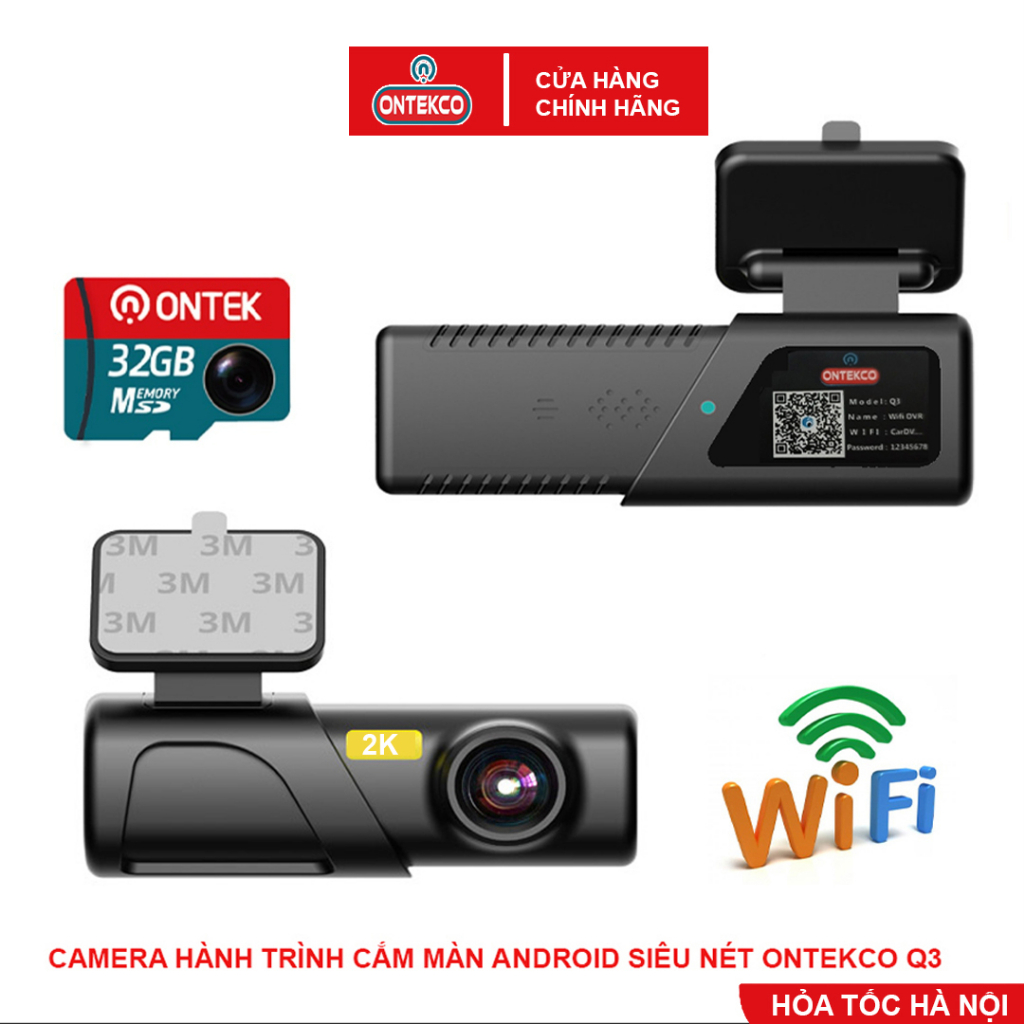Camera Wifi Hành trình ONTEKCO V2 - 1080P/ Q3 - thể thao 2K Ultra HD