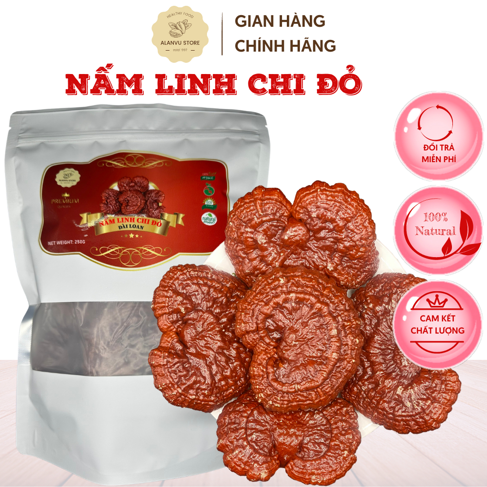 Nấm Linh Chi Đỏ Nguyên Tai Loại 1 Gốc Đài Loan Thực Phẩm Chức Năng Tốt Cho Sức Khỏe Giàu Dinh Dưỡng Túi Zip 250g