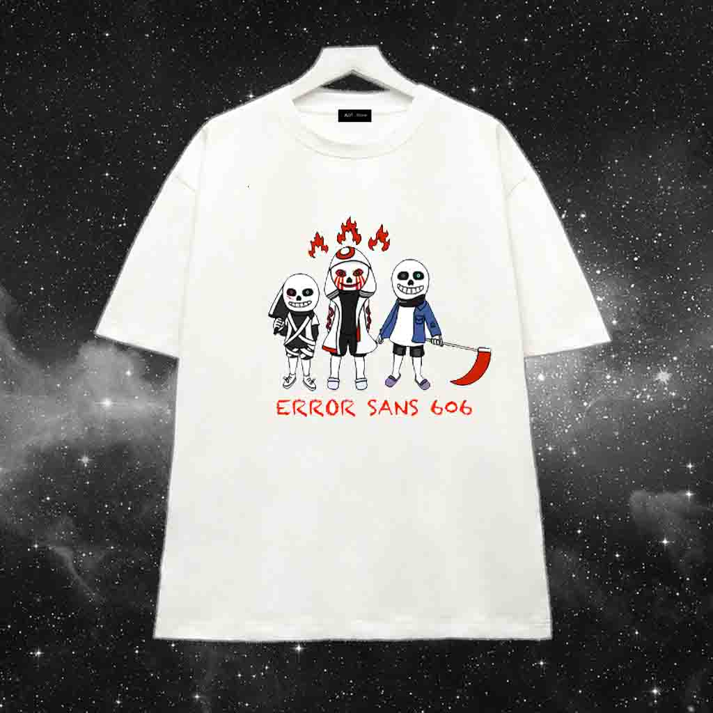 BST Áo thun Sans Undertale Mẫu mới hình nhân vật Sans 404 - 505 - 606 - 707/chất Thun thoáng mát Áo trắng