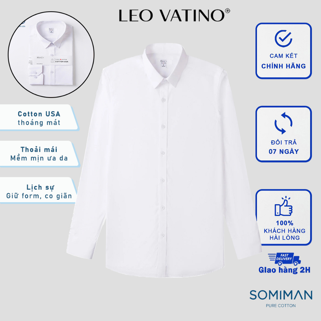 Áo sơ mi nam Cotton USA cao cấp mát co giãn form tiêu chuẩn, họa tiết sọc mềm mịn ưa da SMLIFE02-m9 - Leo Vatino