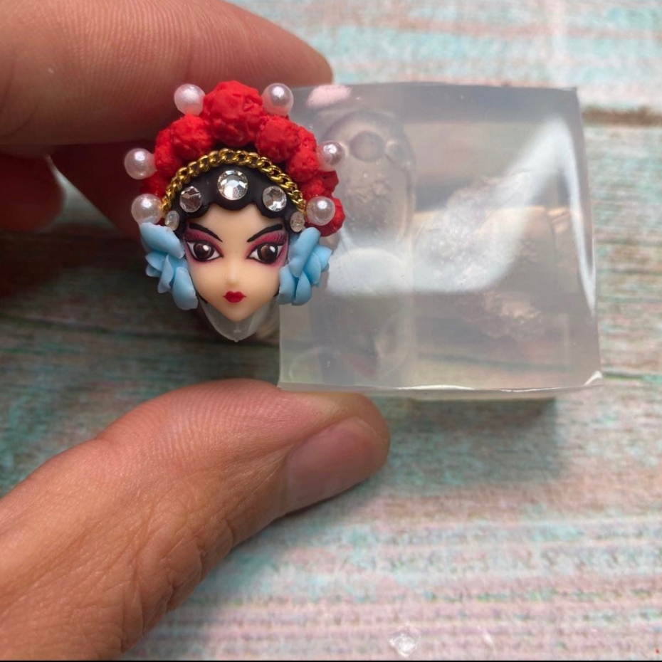 Cô gái Trung Hoa - Khuôn silicone trang trí nail, keycap, làm charm trang sức