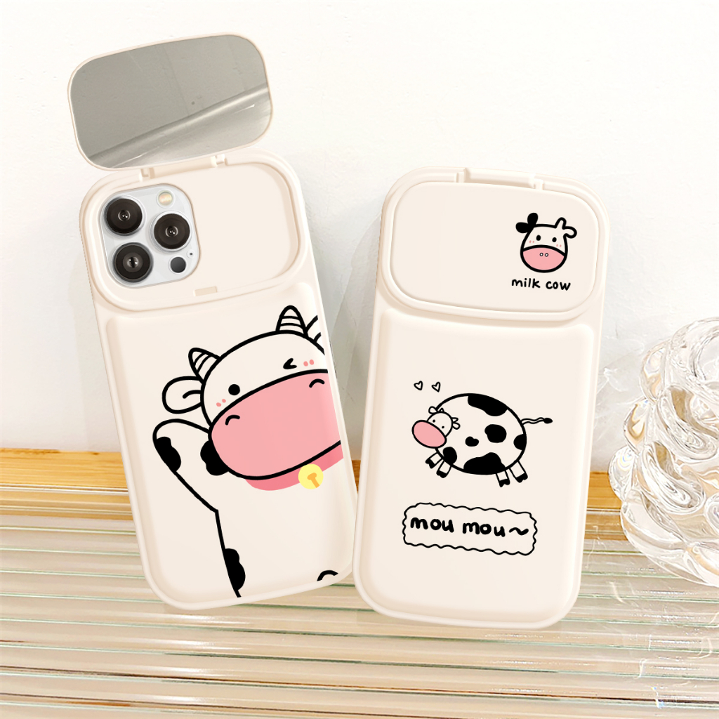 Ốp lưng iphone gương selfie Milk Cow 6/6plus/6s/6splus/7/7plus/8/8plus/x/xs/11/12/13/14/pro/max/promax/plus/Shin/case