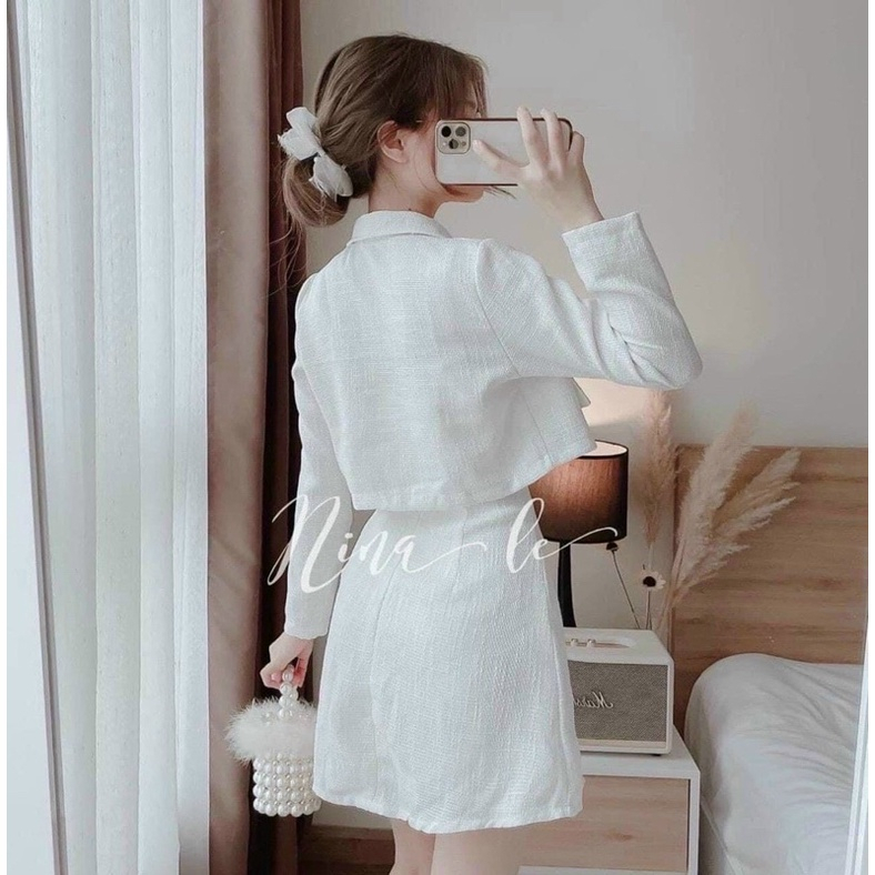 Đầm Cổ Tay Dài Thời Trang Nữ Mới Ngắn Tay Váy Chữ A Linen Vải Đính Nút Ngực gkm_fashion_68 mtb