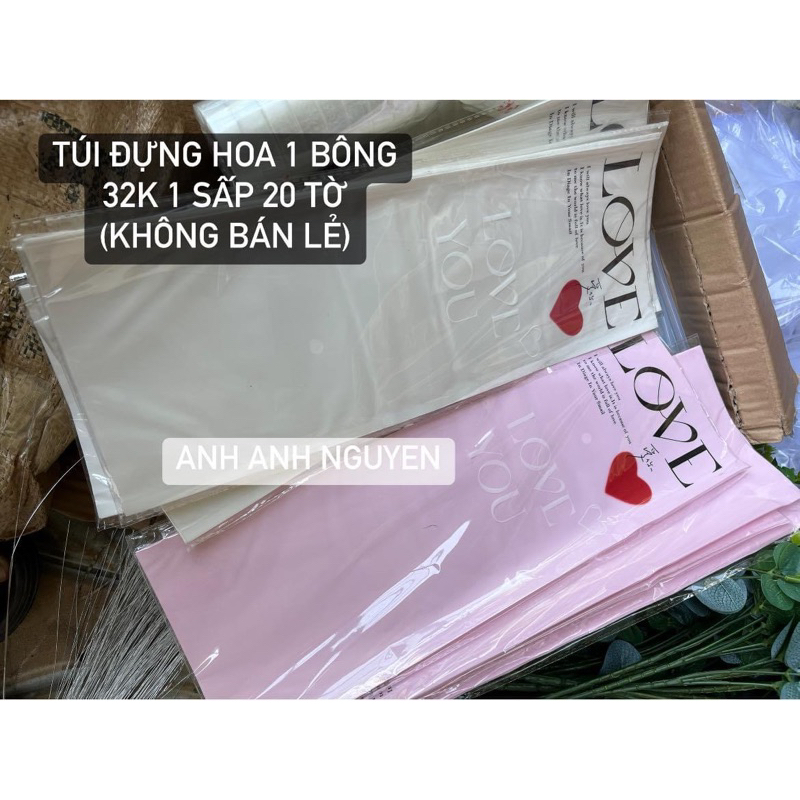 Giấy LOVE gói hoa 1 bông