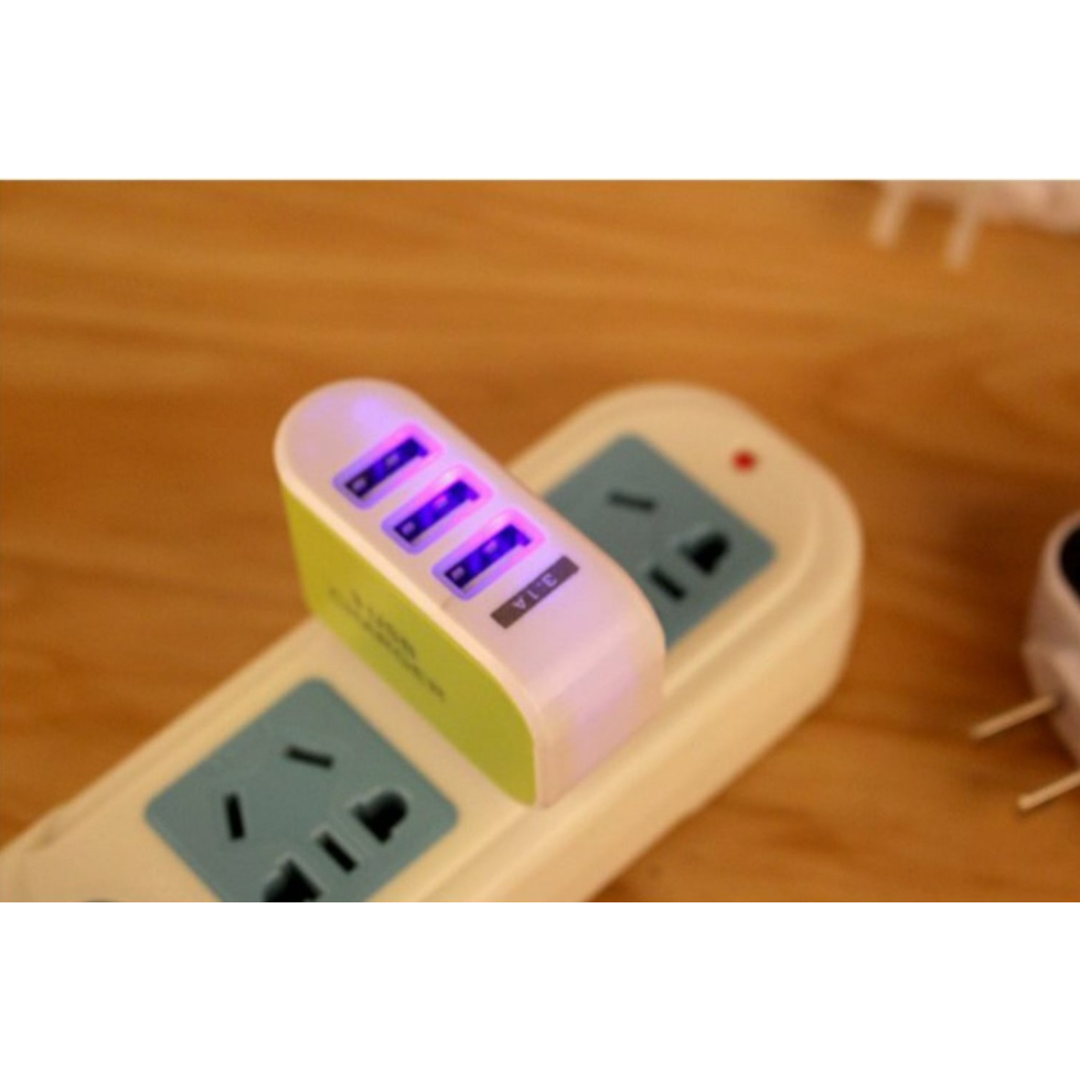 Cóc Sạc Điện Thoại Nhanh 3 Cổng 3A Siêu Rẻ  – Củ Sạc Điện Thoại Thông Minh Nhỏ Gọn Tiện Lợi Mang Theo Đi Du Lịch