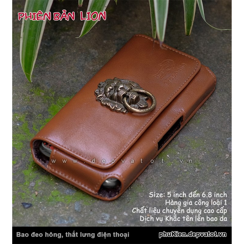 Bao da điện thoại đeo hông, thắt lưng 6.5 inch