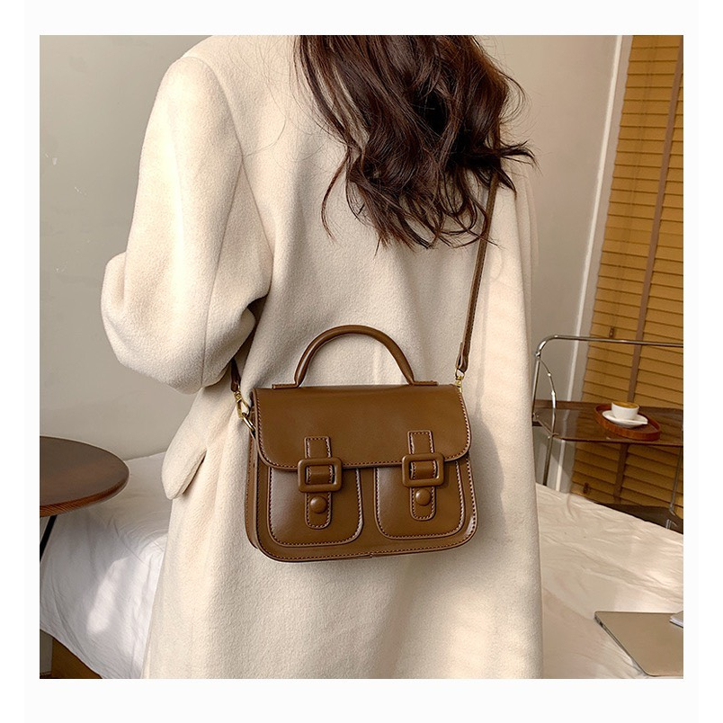 Túi Đeo Chéo Mini Da Pu Niche Hai Nút