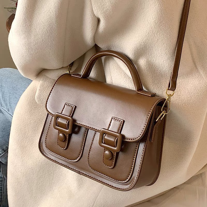 Túi Đeo Chéo Mini Da Pu Niche Hai Nút