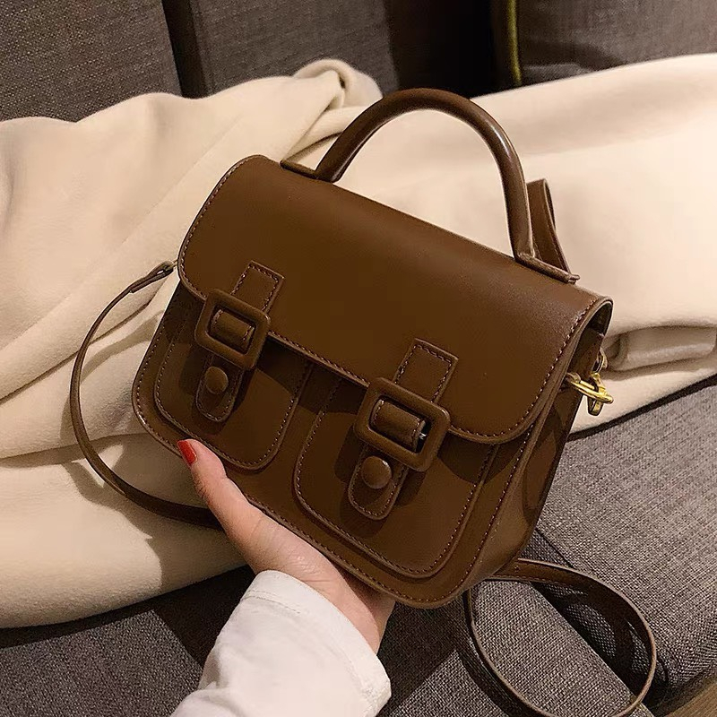 Túi Đeo Chéo Mini Da Pu Niche Hai Nút