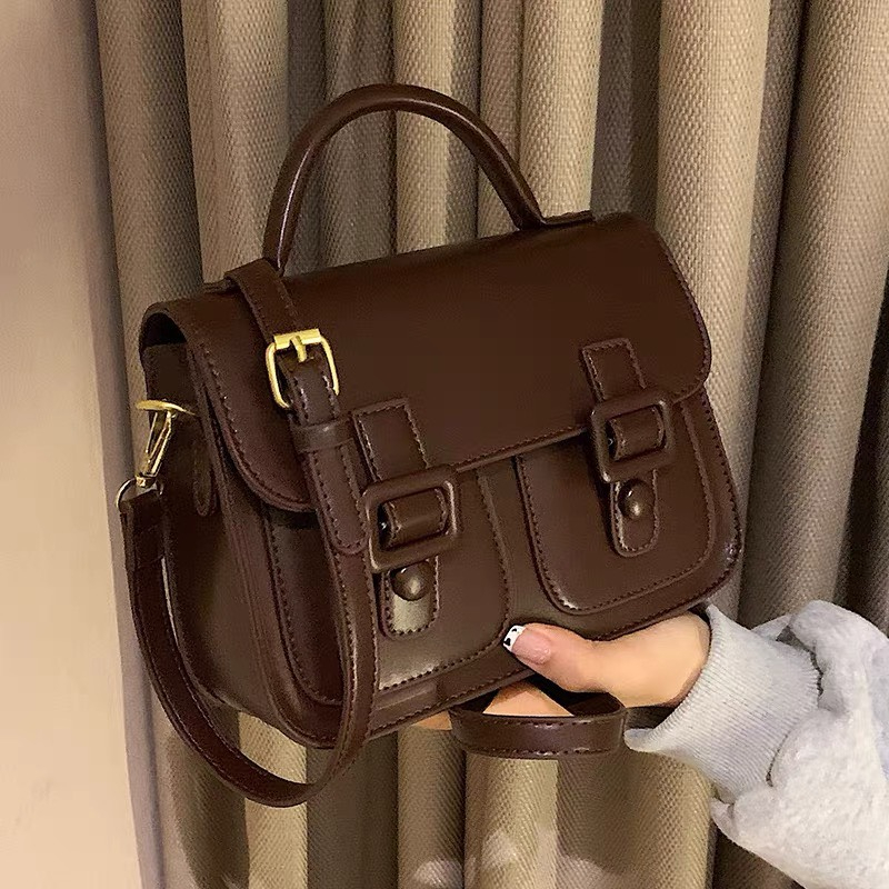 Túi Đeo Chéo Mini Da Pu Niche Hai Nút