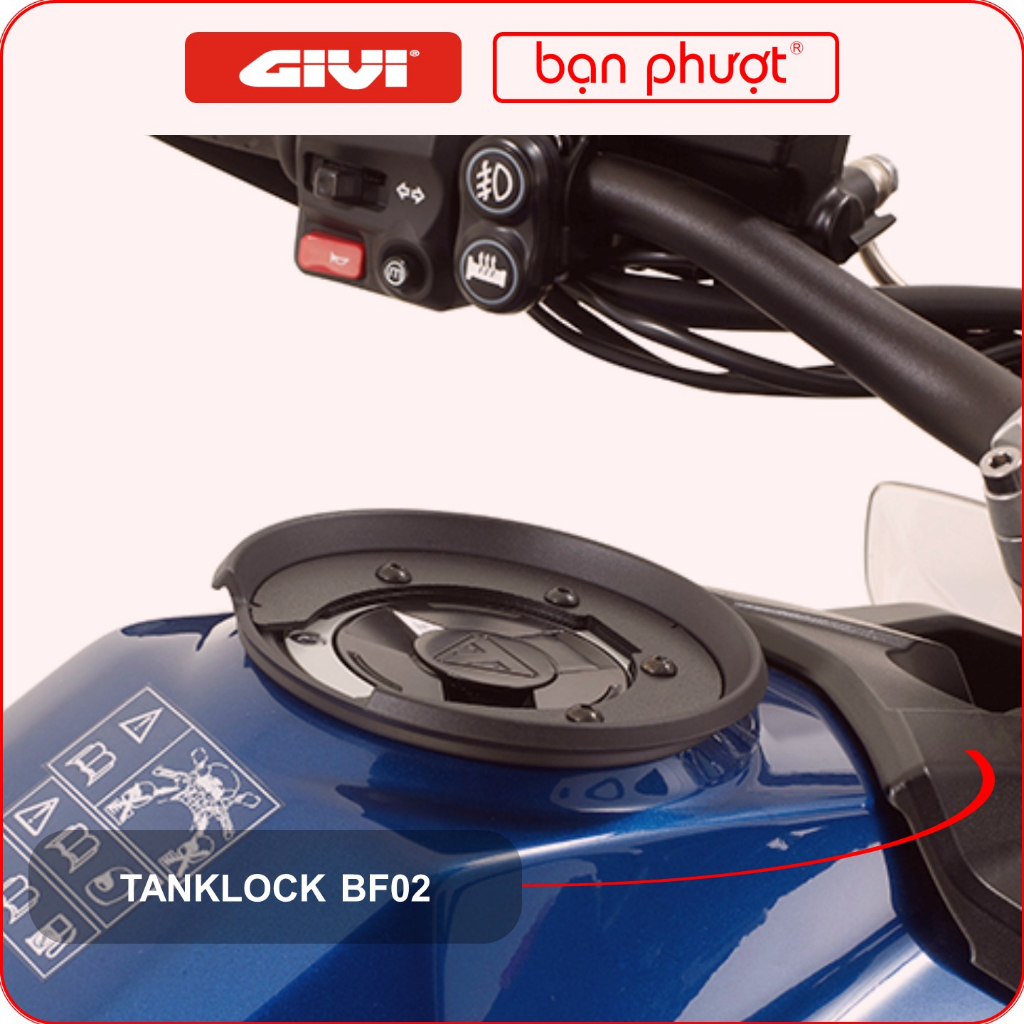 Bộ Ngàm Gắn Túi Gài Bình Xăng BF02 - Đế Gắn Túi Bình Xăng TANKLOCK BF02 - Bạn Phượt