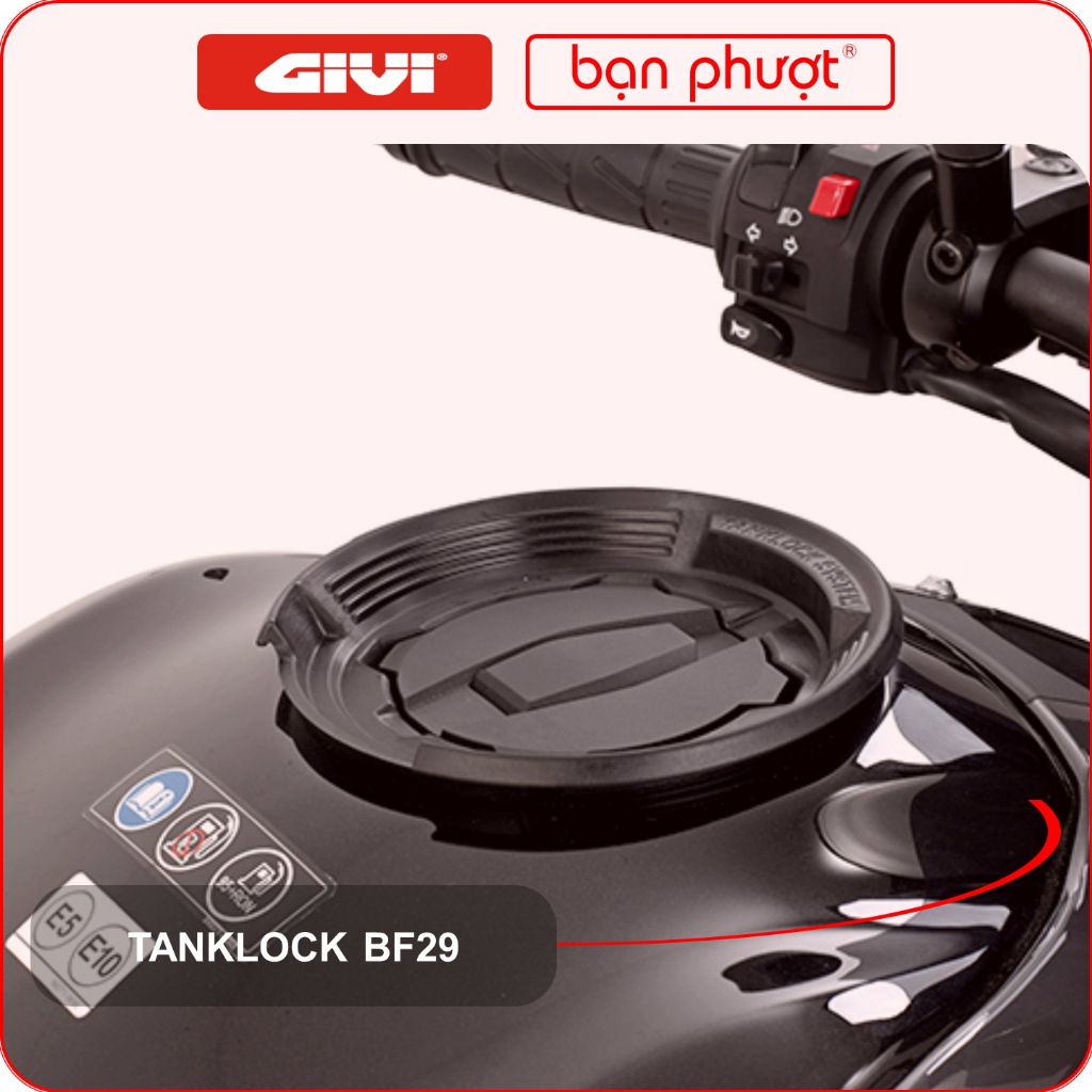 Bộ Ngàm Gắn Túi Gài Bình Xăng BF29 - Đế Gắn Túi Bình Xăng TANKLOCK BF29 - Bạn Phượt