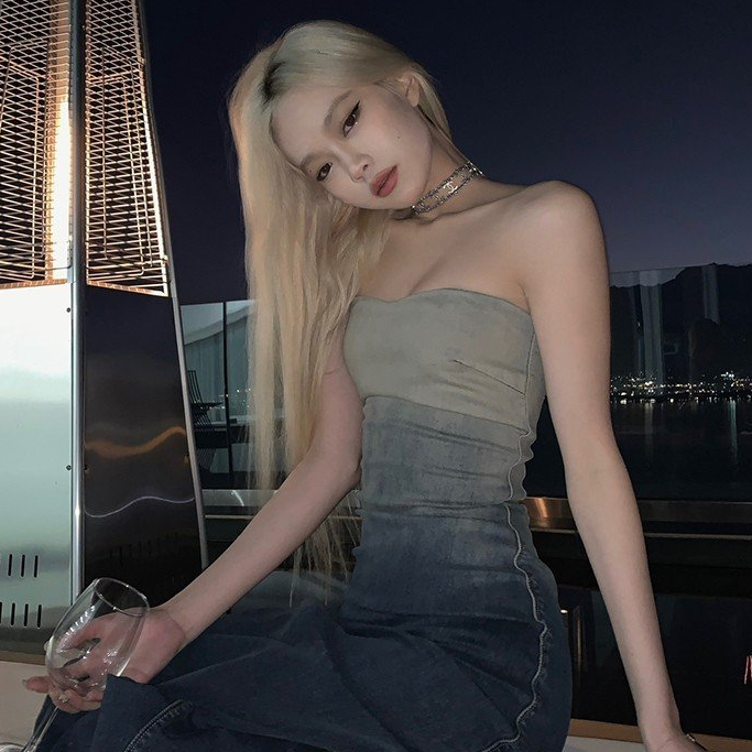 Đầm Jeans Dài Xanh Loang Xẻ Sang Trọng,Đầm Quây Dài Họa Tiết Loang Hot Trend Y2K Ulzzang