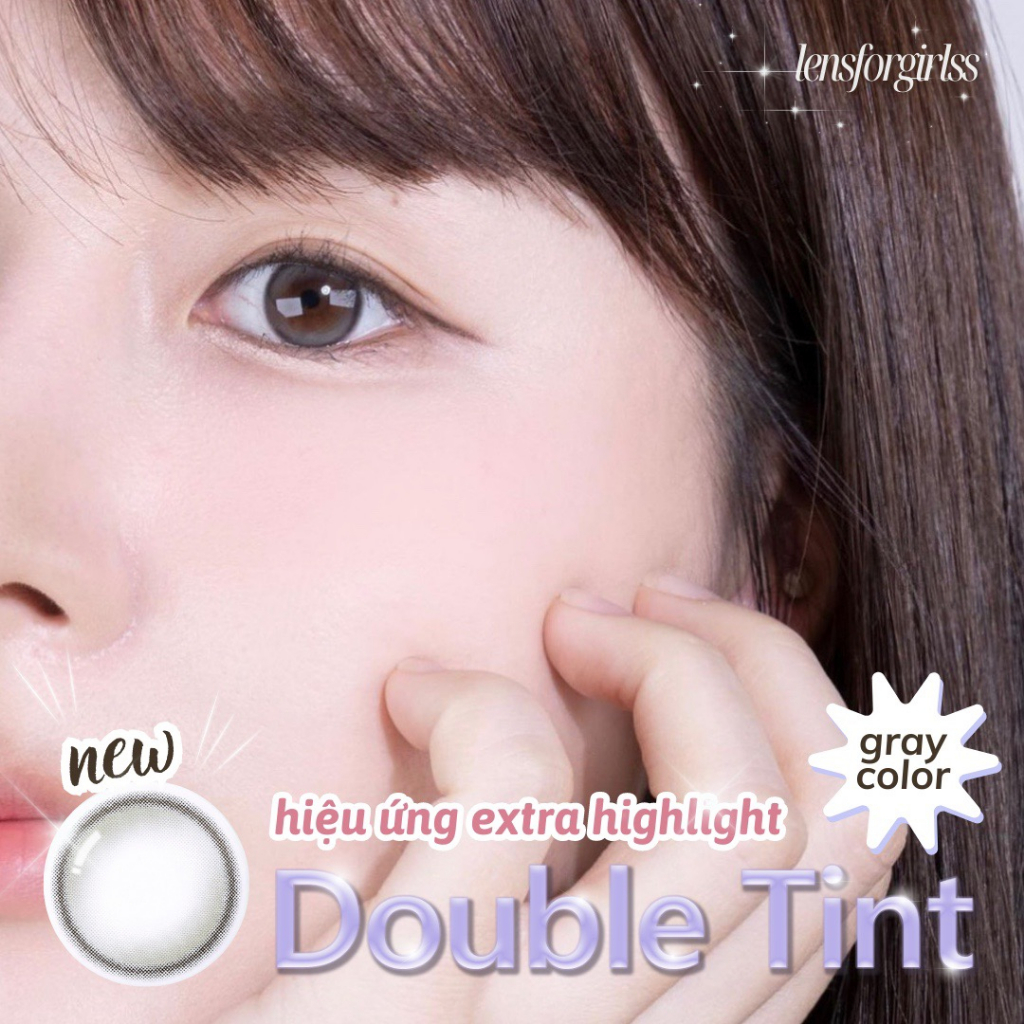 Kính áp tròng 1 NGÀY DOUBLE TINT GRAY VÀ BROWN chính hãng Olens Lens cận 1