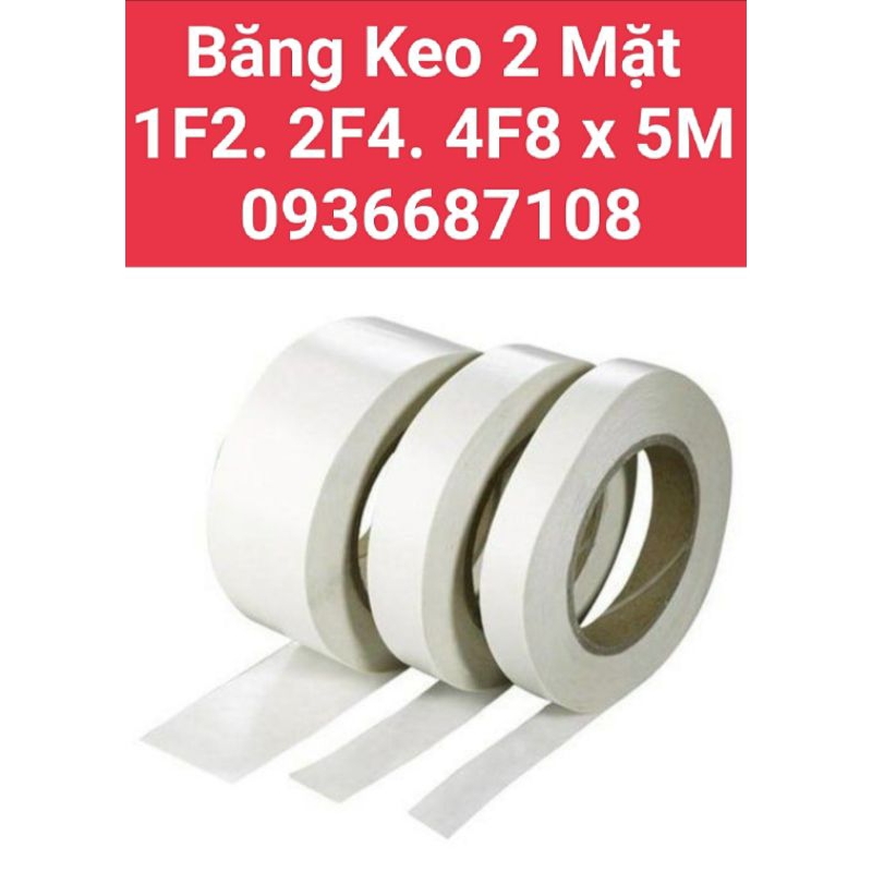băng keo 2 mặt 1F2 x 5m