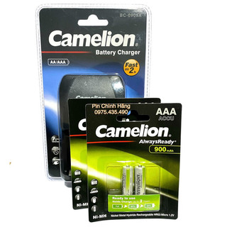 Bộ Sạc Nhanh Tự Ngắt Camelion BC-0905 Kèm 4 Pin Sạc AAA 900 mAh Dùng Cho Điện Thoại Kéo Dài