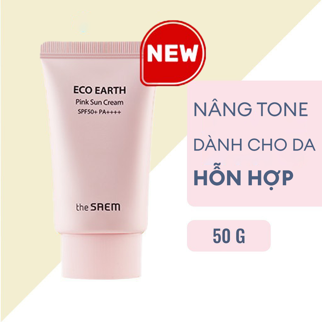 Kem Chống Nắng THE SAEM Eco Earth Pink Sun Cream 50ml