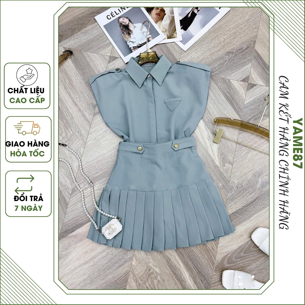 Váy xếp ly- set váy- váy ngắn phong cách Hàn Quốc siêu trẻ trung nữ tính đi chơi đi dạo phố