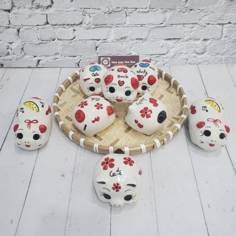 🌿👇Siêu cute 1 ỐNG HEO SỨ Tiết kiệm nhỏ bằng bàn tay😉😛 😘🌼