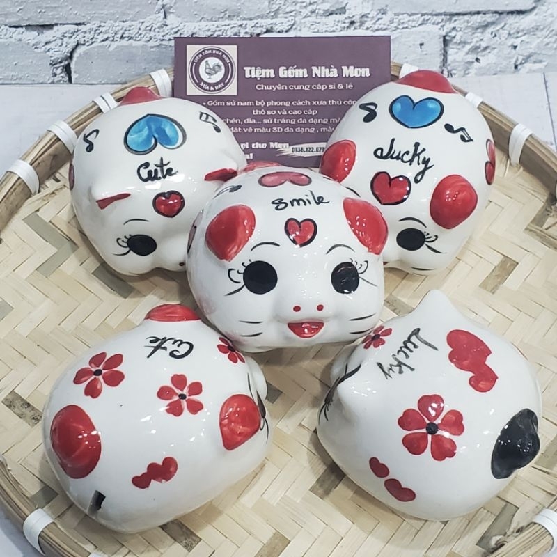 🌿👇Siêu cute 1 ỐNG HEO SỨ Tiết kiệm nhỏ bằng bàn tay😉😛 😘🌼