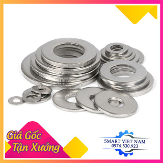 Vòng đệm inox 201,Long đen inox phẳng M14-M18,Combo 100 chiếc