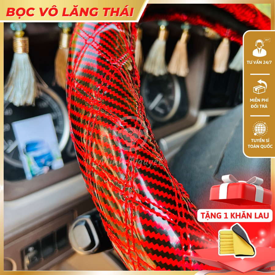 Bao vô lăng Thái, bao tay lái ô tô, xe tải đủ size và nhiều màu, êm tay