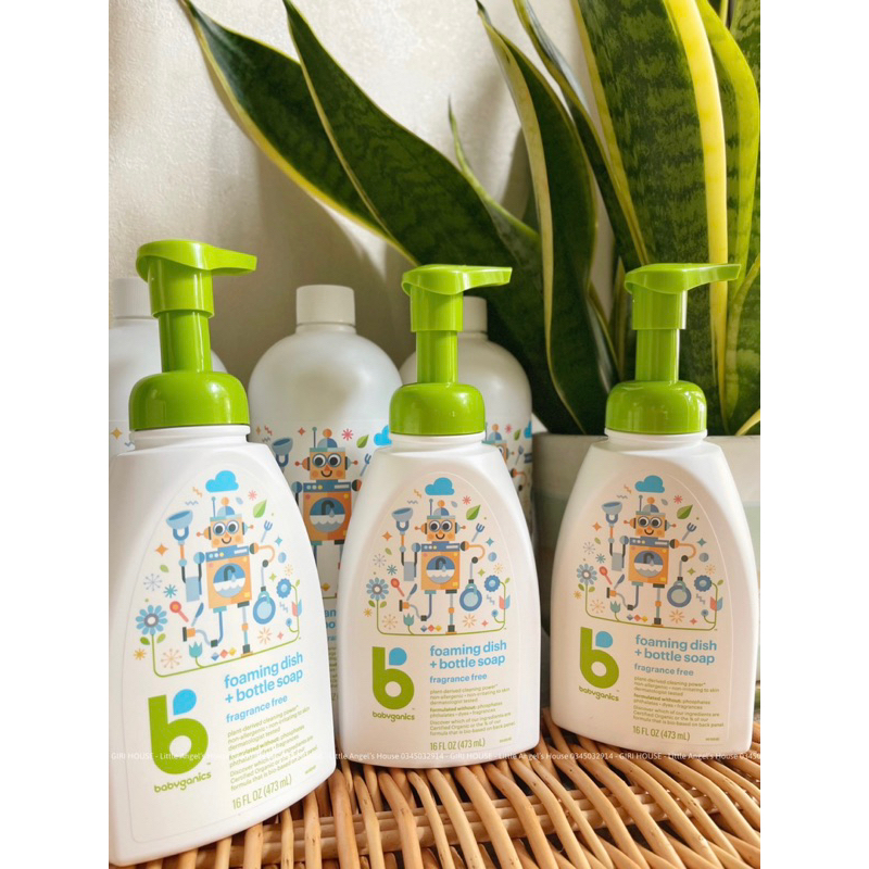 Rửa Bình Sữa và Chén Dĩa Hữu Cơ Babyganics Foaming Dish and Bottle Soap 473ml