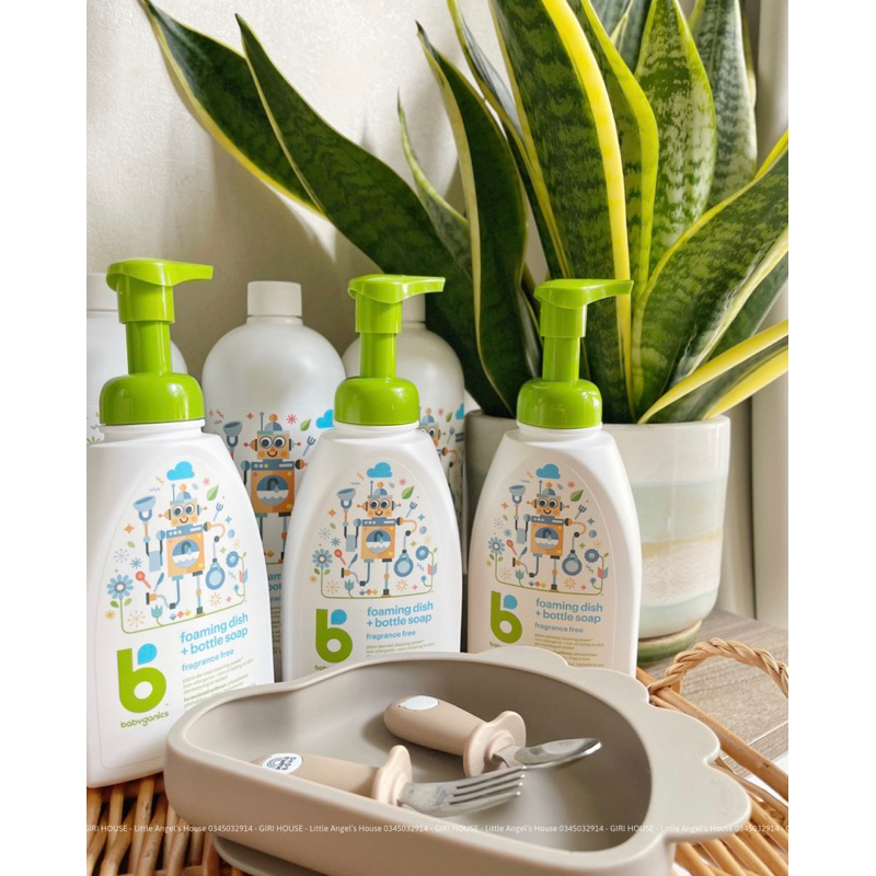 Rửa Bình Sữa và Chén Dĩa Hữu Cơ Babyganics Foaming Dish and Bottle Soap 473ml