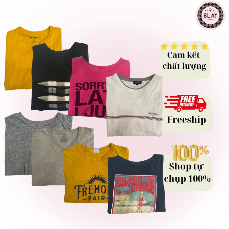 ÁO THUN MỸ SECONDHAND DÁNG CỘC MẶC MÙA HÈ UNISEX FREESIZE (được chọn mẫu) mã P01-P08