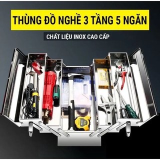 Thùng Đựng Đồ Nghề inox 3 tầng 5 ngăn Kirito