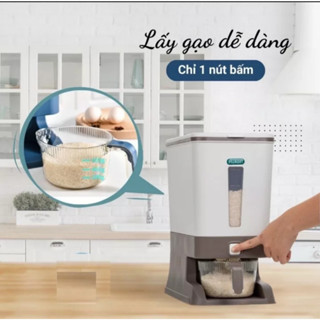 Thùng đựng gạo tiện ích 10kg, 15kg Hokori nhựa Việt Nhật, Lấy gạo tự động. Thùng đựng gạo chống ẩm mốc và côn trùng