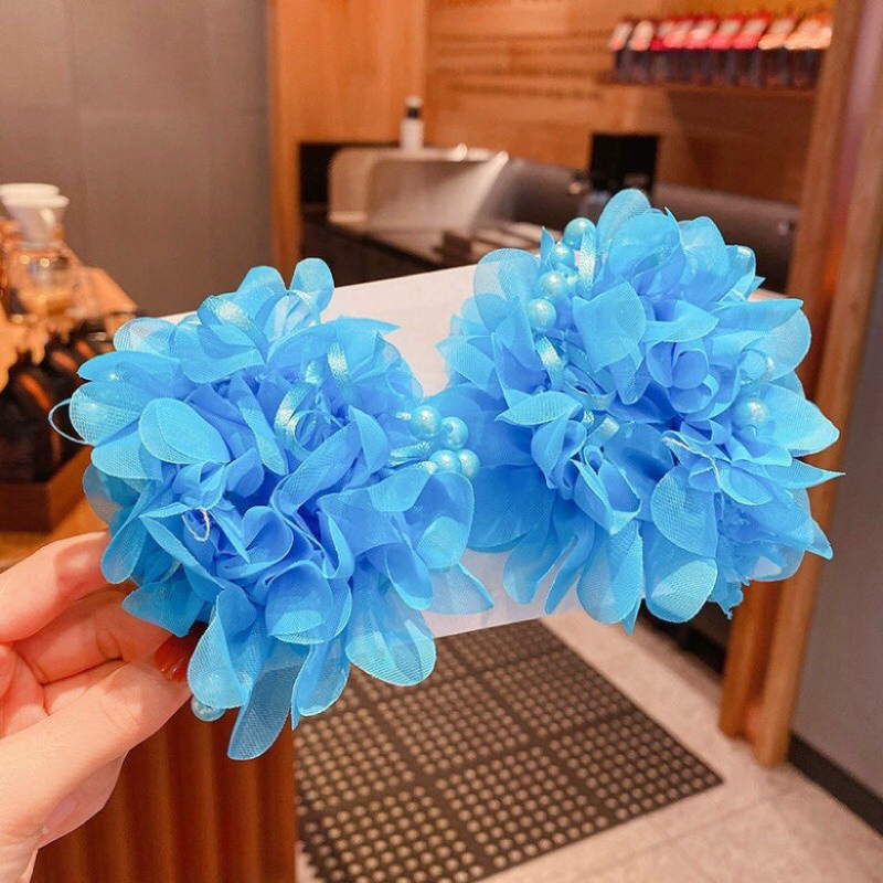 Dây cột tóc, dây bông hoa cho bé đi múa đính đá nhiều màu sắc