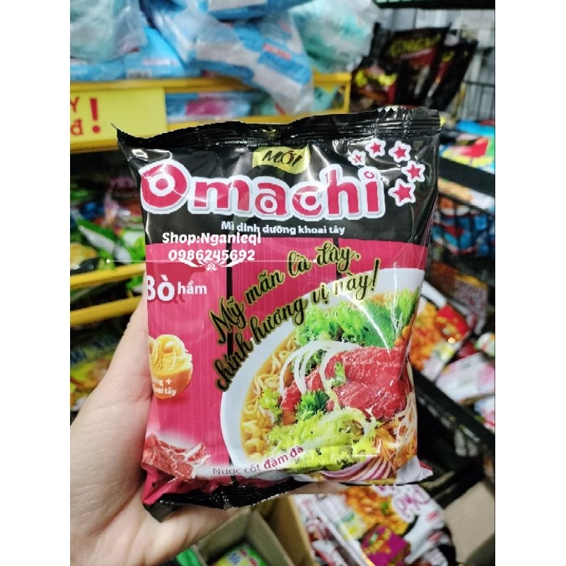 Mì Omachi Bò, Sườn, Chua Cay, Trộn Spagheti gói 80g