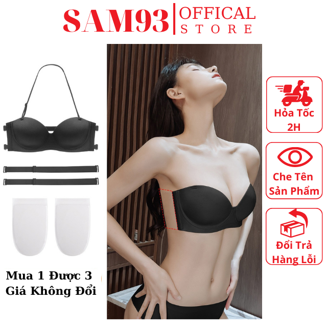 Áo Ngực Su Không Dây SAM93 A22 Có Gọng Nâng Ngực, Chống Tụt Tạo Khe Thiết Kế 3 Trong 1 Mặc Hở Lưng, Hở Vai Sexy Quyến Rũ