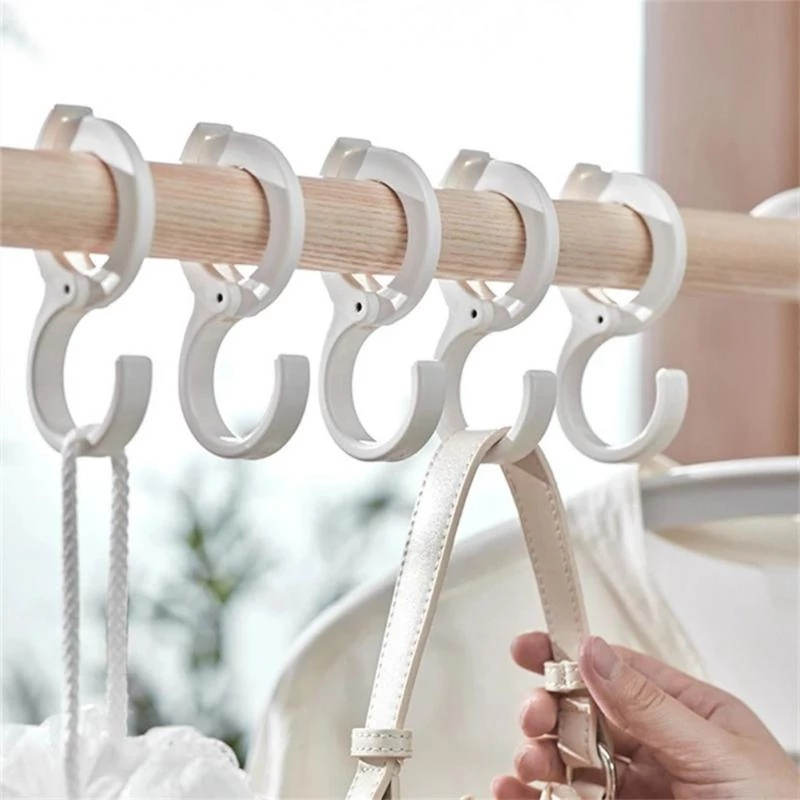 Giá Đỡ Kẹp Thẻ Hình Chữ S Bằng Nhựa Không Đục Lỗ Đa Chức Năng Gắn Tủ Quần Áo/Mũ Nón/Cà Vạt