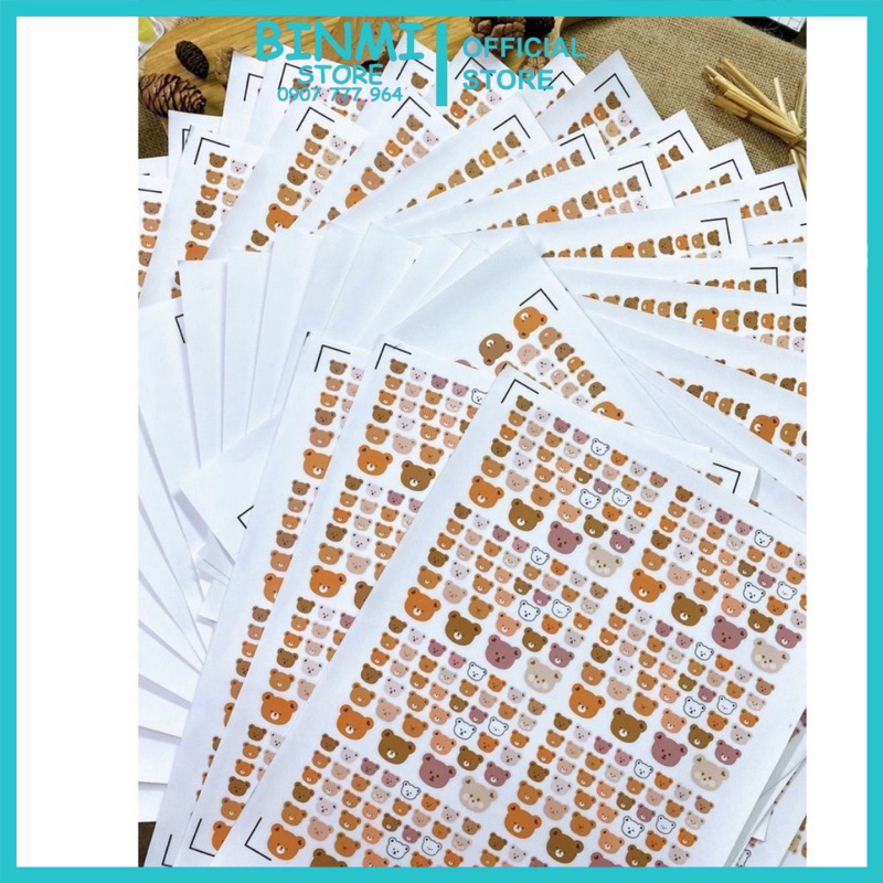 Sticker nhiệt dán bình sữa và đồ dùng cho bé / Sticker Gấu