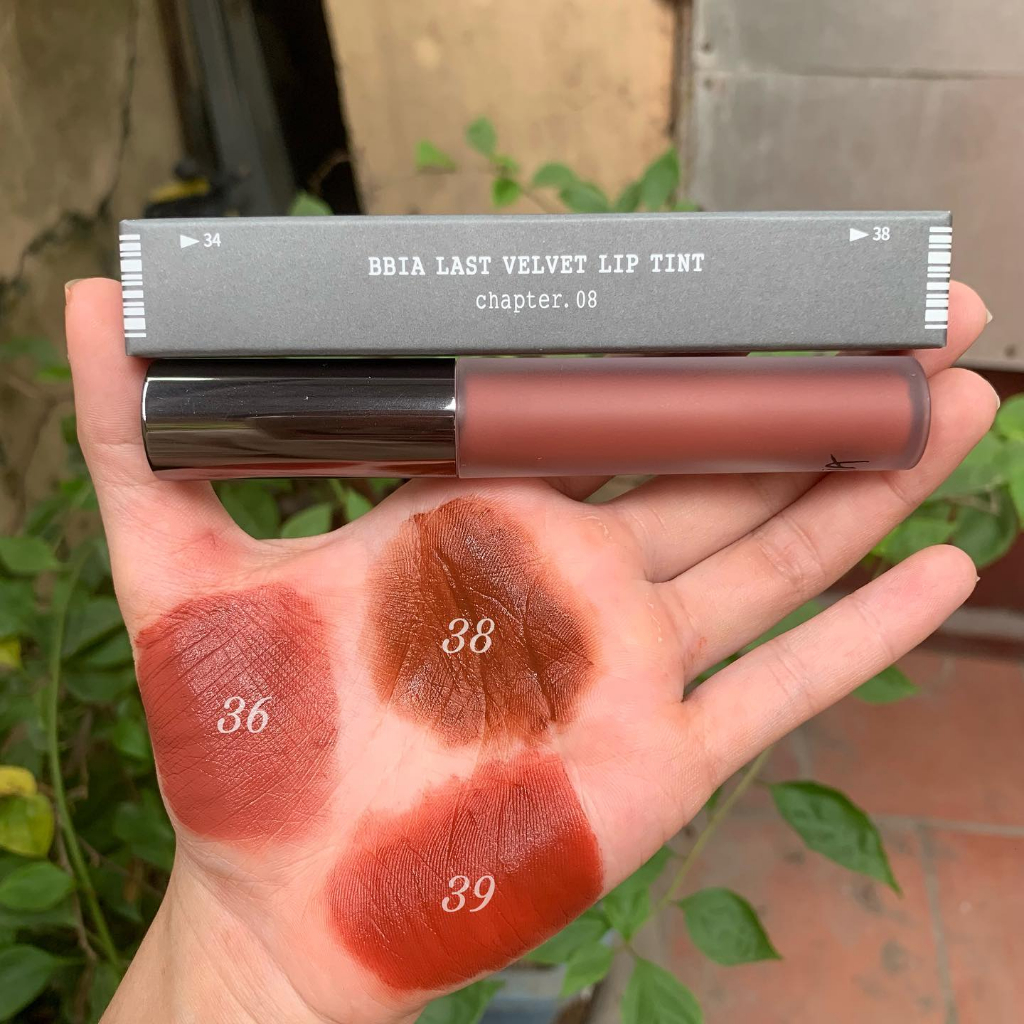 Son Kem Bbia 25 Last Velvet Lip Tint đủ màu 02 04 14 15 39 38 36 V25 V36 V38 Bbia Vegan mịn lì, lâu trôi, lên chuẩn màu