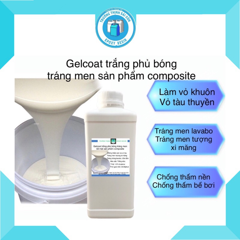 Gelcoat Trắng Phủ Lớp Men Bóng Trên Bề Mặt Sản Phẩm Composite, Đất Sét - Trường Thịnh Sài Gòn