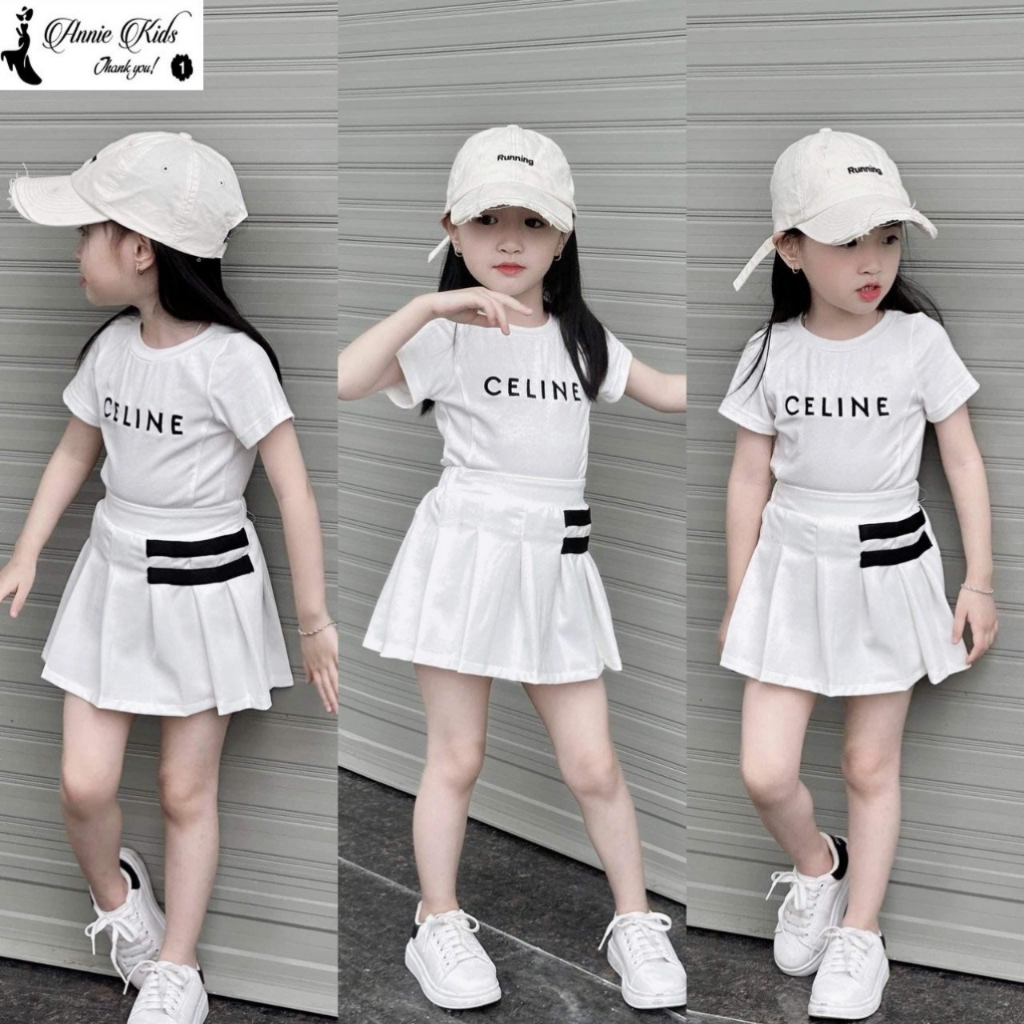 Set bộ Tennis - Chân váy xếp li cho bé gái 13 - 25kg 🌸 hot trend bé gái 2023