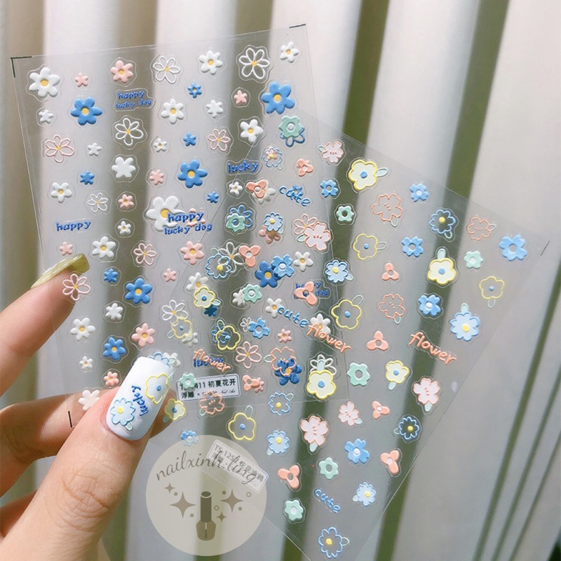 Miếng Dán Trang Trí Móng Tay In Nổi Họa Tiết Bông Hoa 5D Tensor Pro, Hình Dán TS-1252 , Sticker Dán Nail TS1411