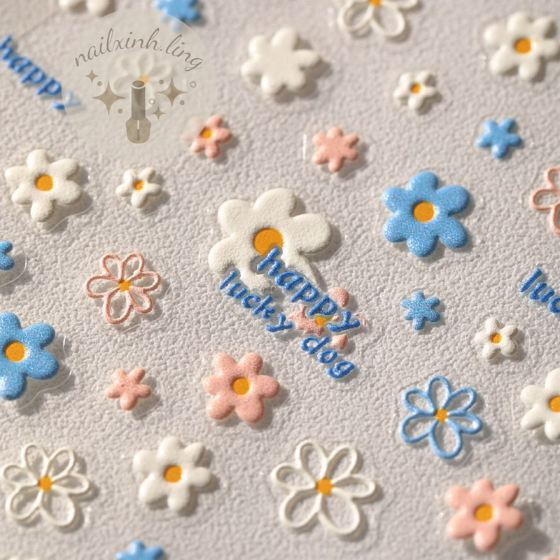 Miếng Dán Trang Trí Móng Tay In Nổi Họa Tiết Bông Hoa 5D Tensor Pro, Hình Dán TS-1252 , Sticker Dán Nail TS1411