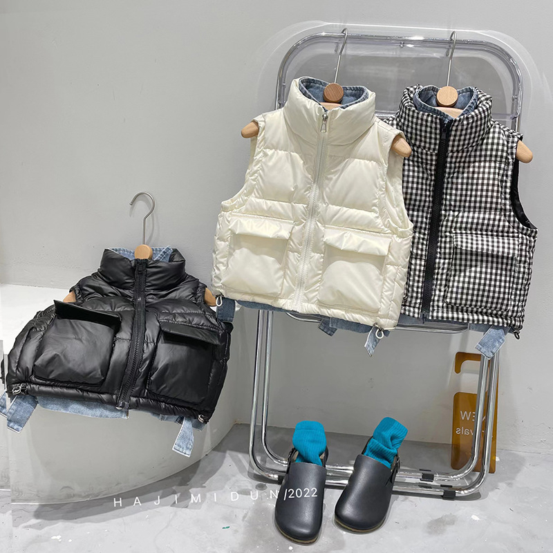 Áo vest trẻ em giả hai mảnh mới cho bé trai và bé gái dày dặn mùa thu đông