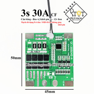 Mạch 3s 12v 30a cf bảo vệ pin li-ion 3.7v .