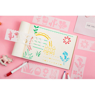 Set 8 Thước Vẽ Hình Trang Trí , khuôn rỗng tập vẽ, thước rỗng vẽ trang trí