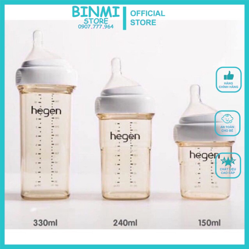 Bình sữa Hegen 60ml/150ml/240ml/330ml. Hỗ trợ đổi núm