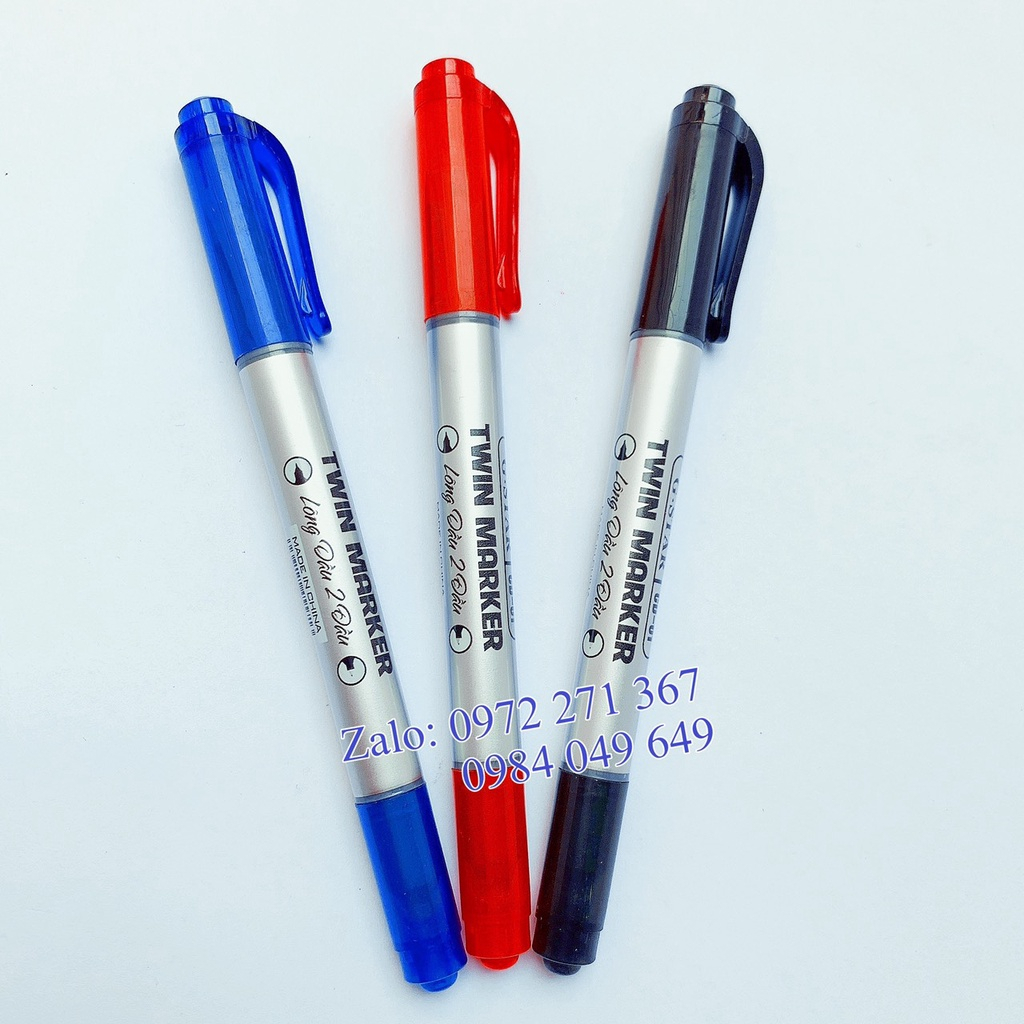 Bút Lông Dầu Đầu Nhỏ Thiên Long PM-04. Bút Dạ  2 Đầu