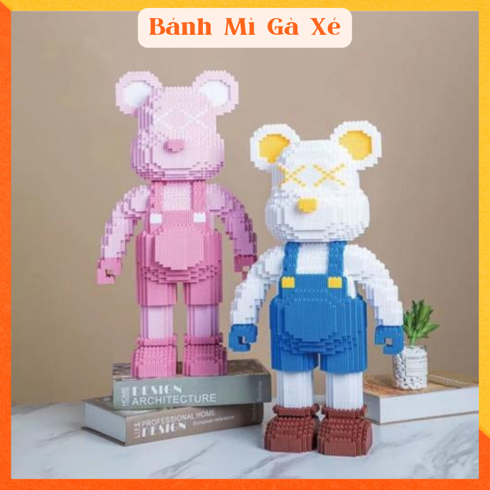 Combo 2 Lego Gấu Bearbrick 36cm Có Ngăn Kéo Đèn Búa Mô Hình Lắp Ráp 3d Gấu Đôi Size Cỡ To Lớn Cute Đẹp Giá Rẻ